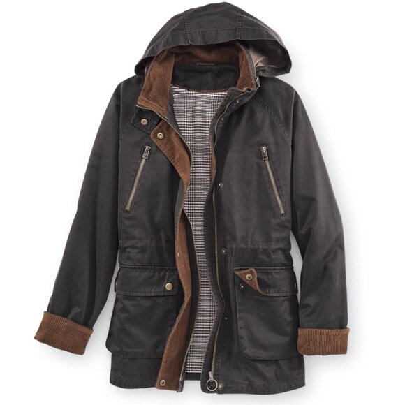 Portland Barn Jacket, Fully Lined with Zip Front and Hideaway Hood - Picture 2 of 11